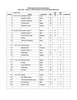 Run sheet April 13 PM 041114 - Performance Canine Association