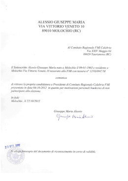 lettera ritiro candidatura ALESSIO