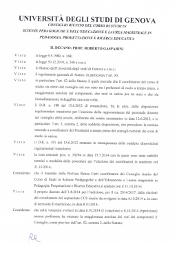 UNIVERSIT&Agrave; DEGLI STUDI DI GENOVA