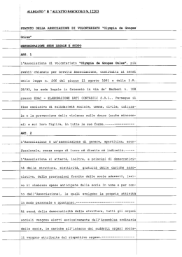 STATUTO DELLA ASSOCIAZIONE DI VOLONTARIATO &ldquo;Olympia de
