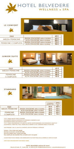 Page 1 HOTEL BELVEDERE WELLNESS & SPA LE CONFORT