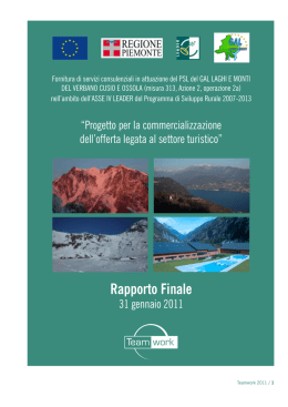 Studio per la commercializzazione dell`offerta