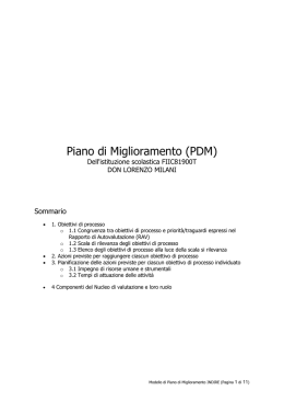 Piano di Miglioramento - Istituto Comprensivo "Don Lorenzo Milani"