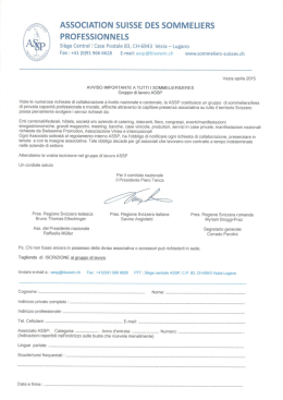 formulario iscrizione - ASSP - Association suisse des sommeliers