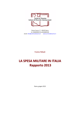 NIBALI - La spesa militare italiana Rapporto 2013