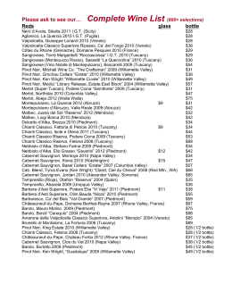 Portofino Wine List