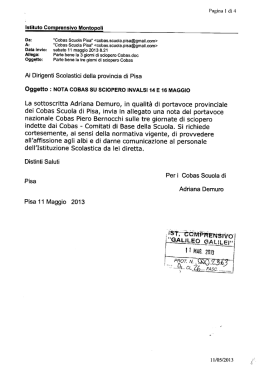 Nota COBAS - Istituto Comprensivo "Galileo Galilei"