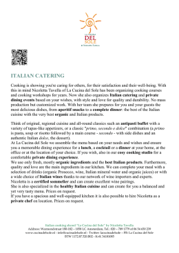 ITALIAN CATERING - La Cucina Del Sole