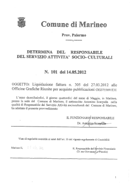 Liquidazione fattura n. 305 del 27.03.2012 alle Officine Graﬁche