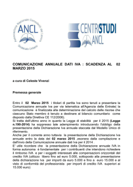 scadenza al 2 marzo 2015