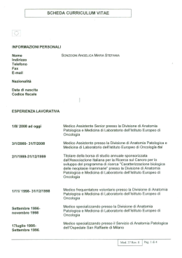 Sonzogni Angelica - Istituto Nazionale dei Tumori