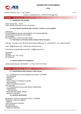 SCHEDA DATI DI SICUREZZA