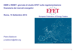 EMIR e REMIT: giornata di studio EFET sulla regolamentazione
