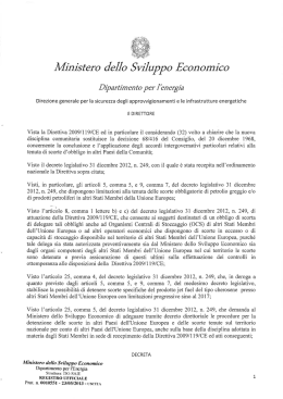 23 maggio 2013 - Decreto direttoriale DGSAIE su scorte OIL all`estero