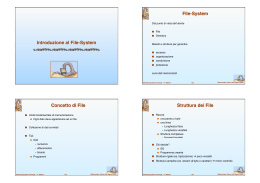 Introduzione al File-System File-System Concetto di File Struttura