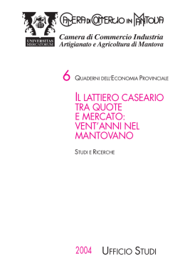 il lattiero caseario tra quote e mercato: vent`anni nel mantovano 2004
