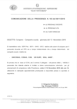 sciopero del 13 novembre 2015 - Istituto d`Istruzione Superiore Elio