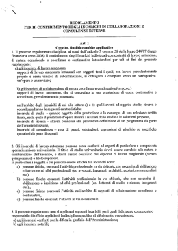 regolamento per il conferimento degli incarichi di collaborazioni e
