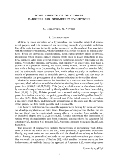 SOME ASPECTS OF DE GIORGI`S BARRIERS FOR GEOMETRIC