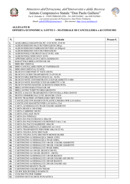 materiale cancelleria - consumo