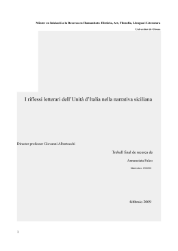 I riflessi letterari dell`Unit&agrave; d`Italia nella narrativa siciliana