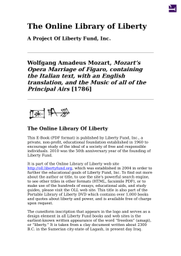 Online Library of Liberty: Mozart`s Opera Marriage of Figaro