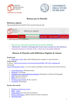 Risorse elettroniche per la ricerca filosofica