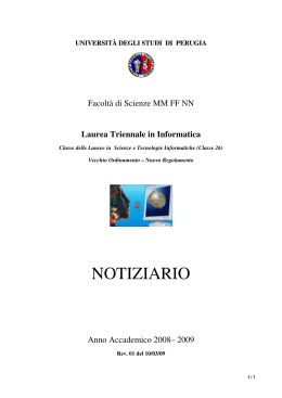 NOTIZIARIO - Corsi di Laurea di Informatica
