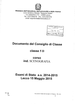 DOCUMENTO 15 MAGGIO CLASSE 5D