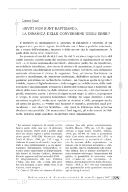 Inviti non sunt baptizandi&raquo;. La dinamica delle conversioni degli ebrei