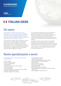 Chi siamo italian Desk Nostre specializzazioni e servizi