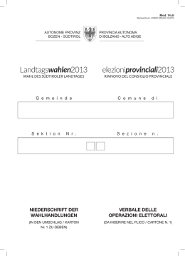 Niederschrift der Wahlhandlungen - S&uuml;dtiroler B&uuml;rgernetz | Rete