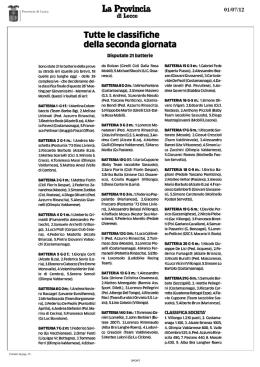 la provincia classifiche