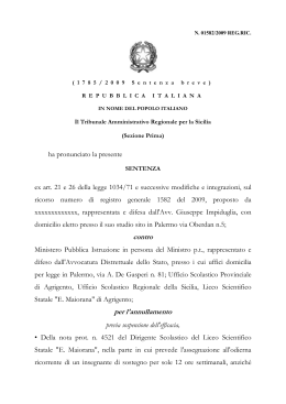 Sentenza Tribunale Palermo 1785/09