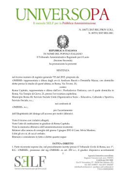 Tar Lazio, sezione II, sentenza 10677_2015 n