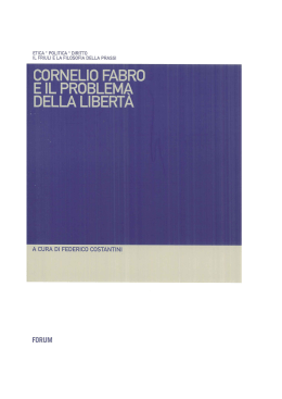 Cornelio Fabro e il problema della libert&agrave;