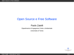 Open Source e Free Software - Università degli Studi di Trento