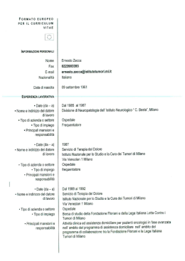 Zecca Ernesto - Istituto Nazionale dei Tumori