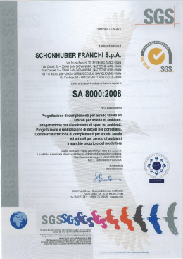 SCHONHUBER FRANCHI S.p.A. - Sch&ouml;nhuber Franchi S.p.A.