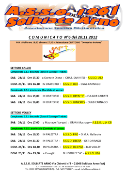 COMUNICATON°6 del 20.11.2012