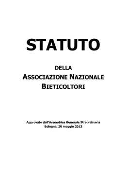 statuto della associazione nazionale bieticoltori