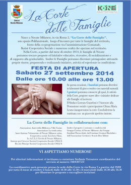 Nasce a Novate Milanese, in via Roma 2, &ldquo;La Corte delle Famiglie&rdquo;,