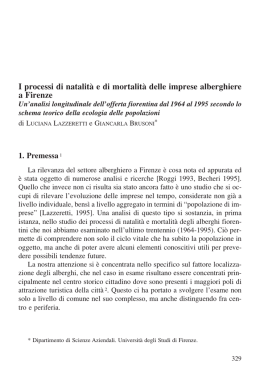 I processi di natalità e di mortalità delle imprese alberghiere a Firenze
