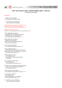 XXIV SETTIMANA DEL TEMPO ORDINARIO