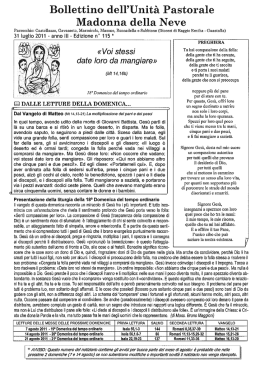 ollettino dell`Unit&agrave; Pastorale adonna della Neve