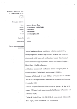 Curriculum Vitae Miscali Raffaele Mario