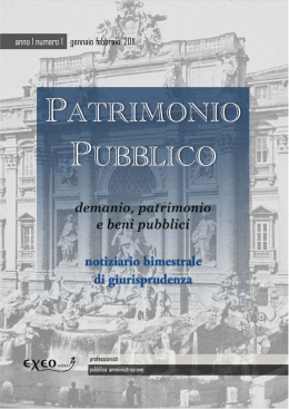PATRIMONIO PUBBLICO - demanio, patrimonio e