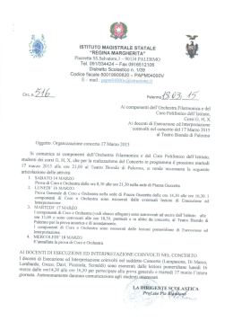 Organizzazione Concerto 17 Marzo 2015