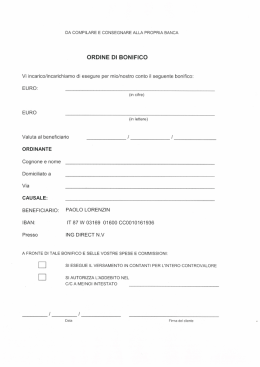 ORDINE DI BONIFICO