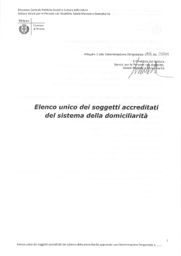 elenco unico soggetti accreditati del sistema della domiciliarita